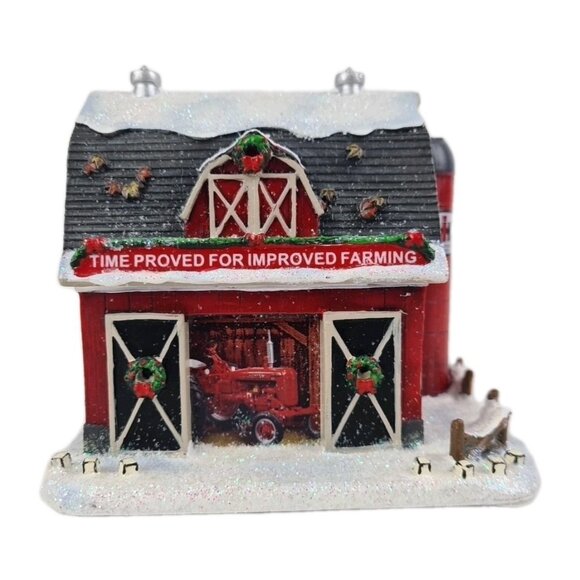Hawthorne Village Farmall Country Holiday Barn and Tractor A6957 Vintage Rare - Picture 1 of 11